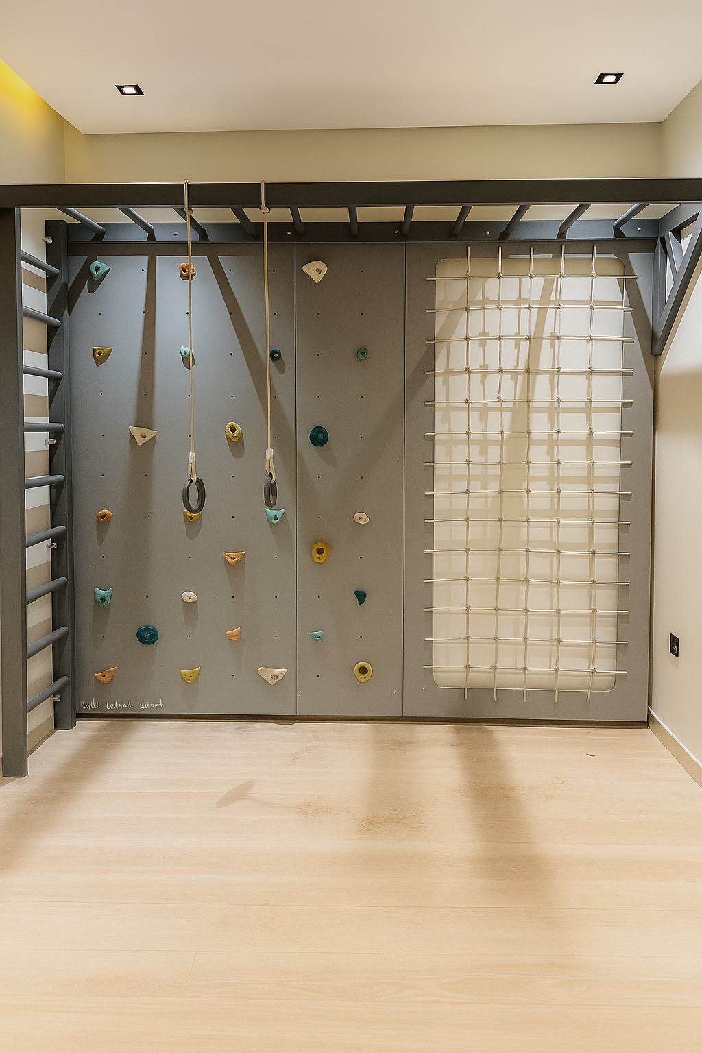 Package # 1 - Climbing wall + Climbing Net + Swing # 4 + Monkey Bar